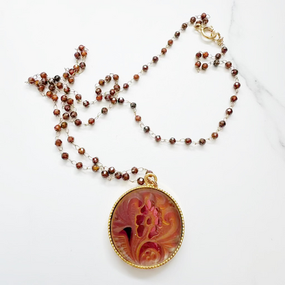 Brocade Glass & 14K Gold Fill Necklace (Copy)