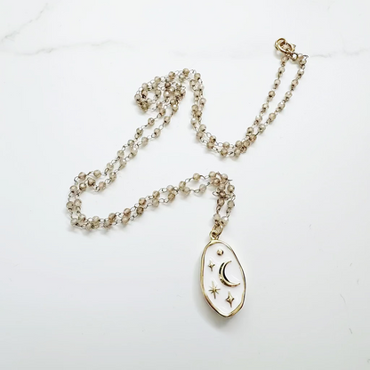 Enamel, Glass & 14K Gold Fill Necklace