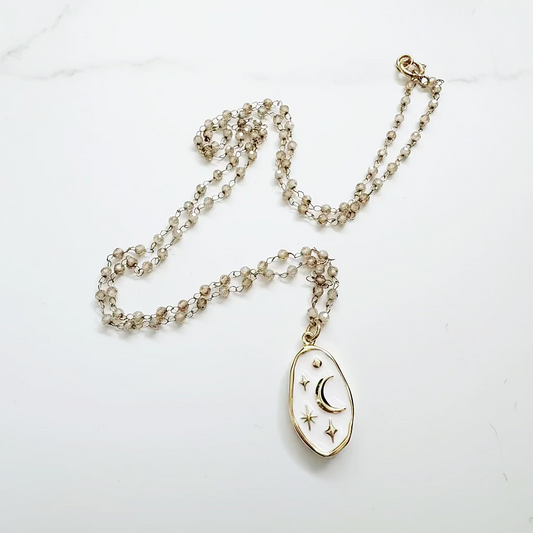 Enamel, Glass & 14K Gold Fill Necklace