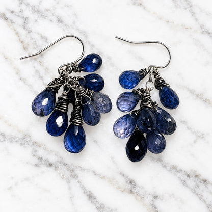 Natural Iolite Drop Earrings