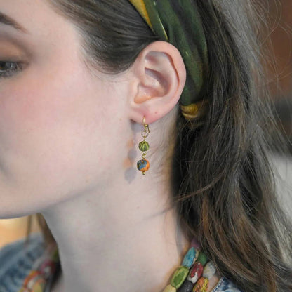 Kantha Double Drop Earrings WorldFinds