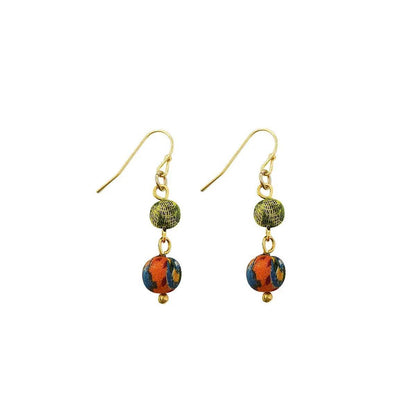 Kantha Double Drop Earrings WorldFinds