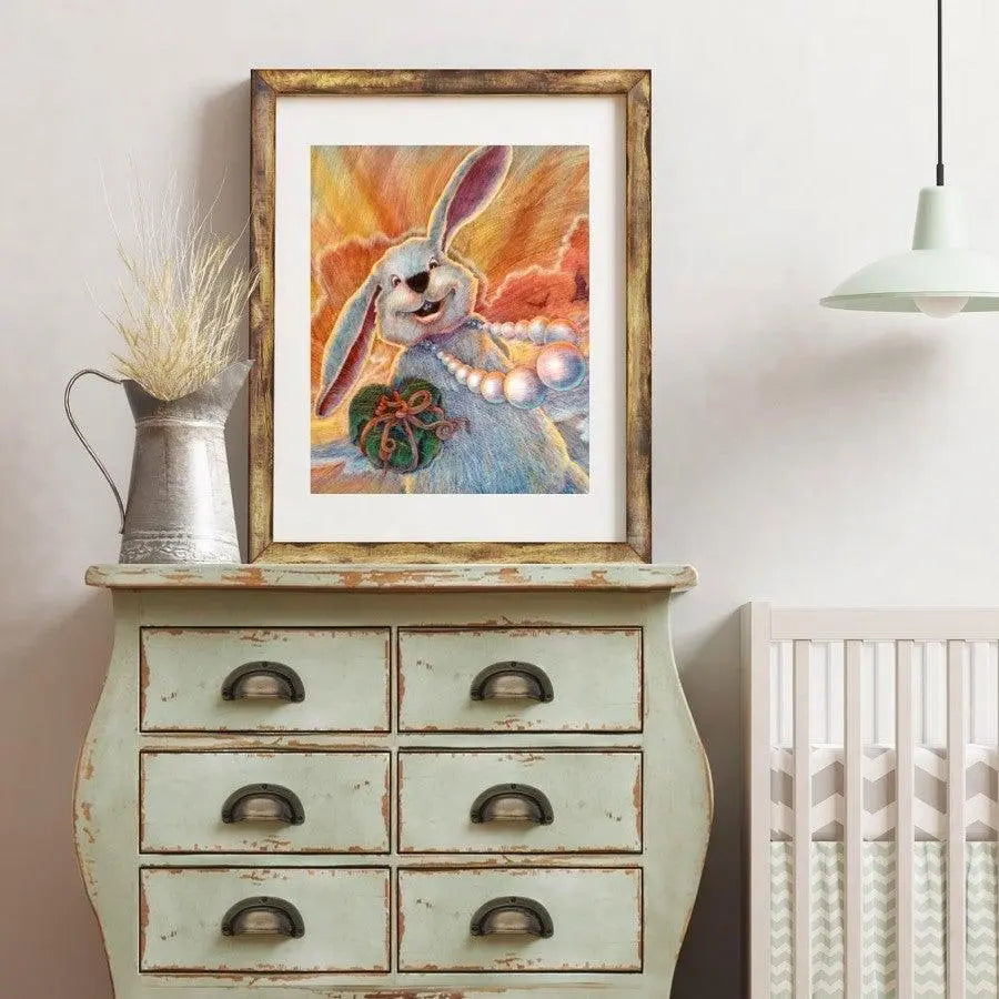 Kids Room Wall Art | Children's Book Illustration | Rabbit Art Print - Uni-T