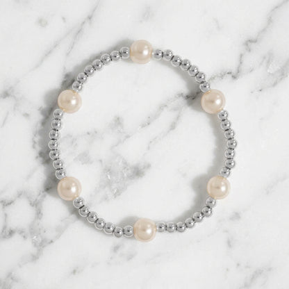 Glass Pearl Stretch Bracelet
