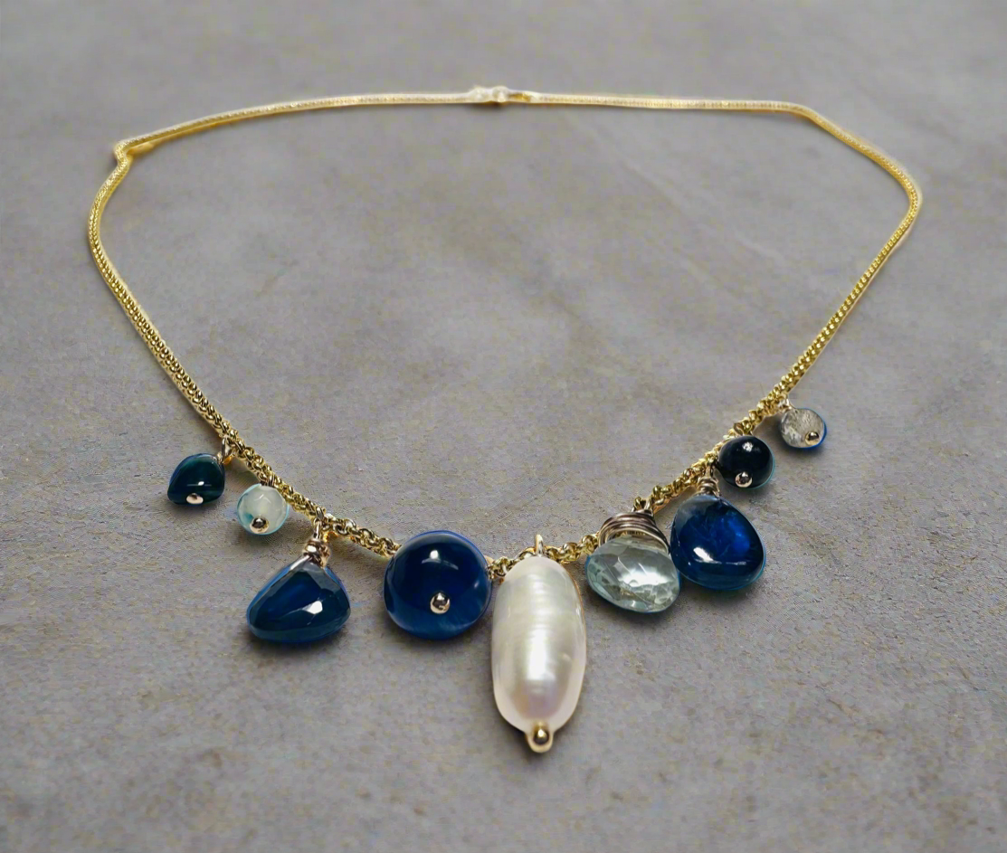 Gemstone Charm Necklace/Golden Charm Necklace*