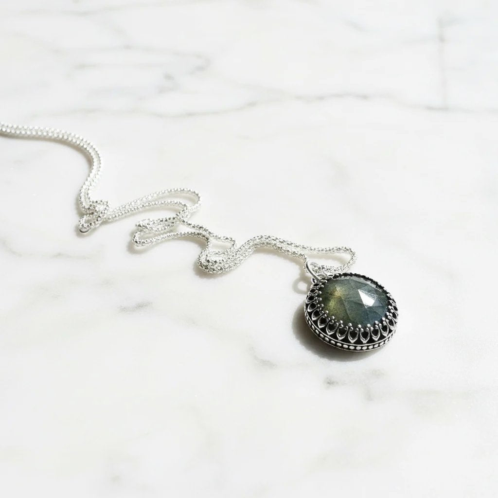 Labradorite Medallion Necklace* Janine Gerade