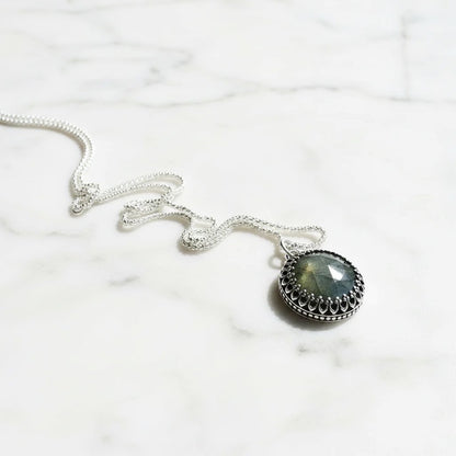 Labradorite Medallion Necklace* Janine Gerade