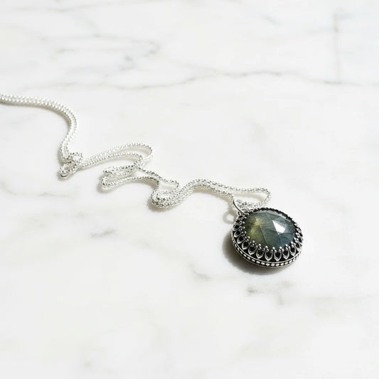 Labradorite Medallion Necklace* Janine Gerade