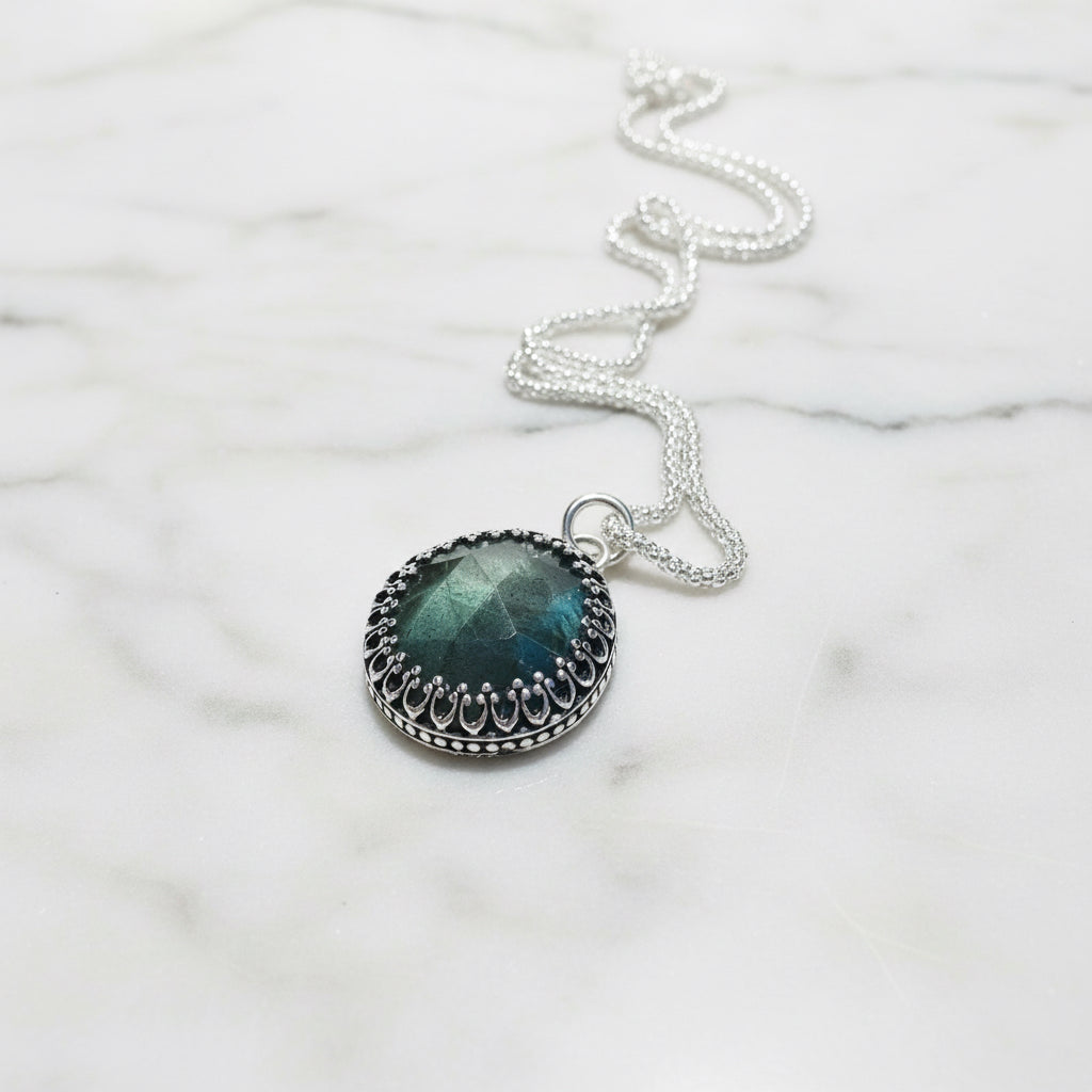 Labradorite Medallion Necklace* Janine Gerade