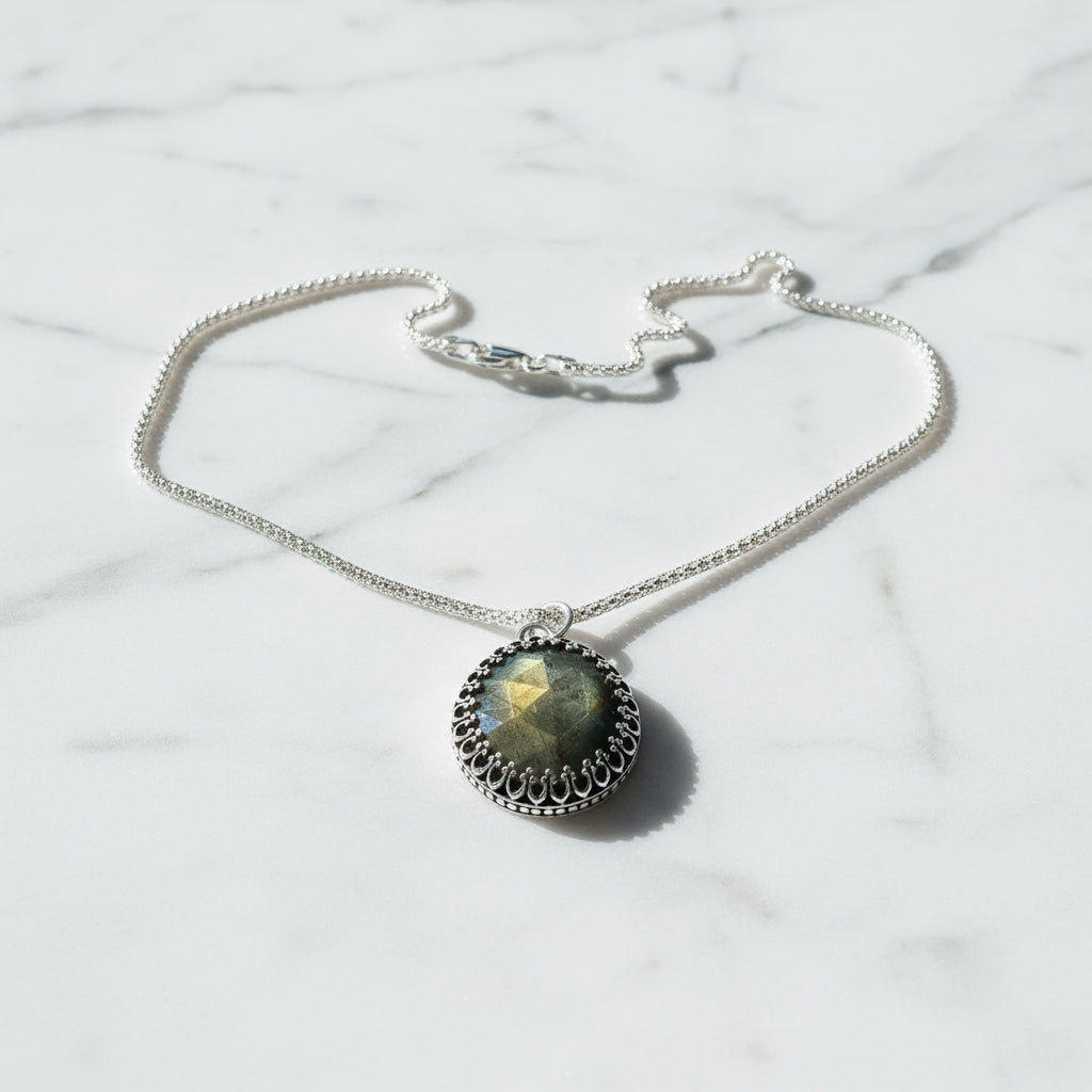 Labradorite Medallion Necklace* Janine Gerade