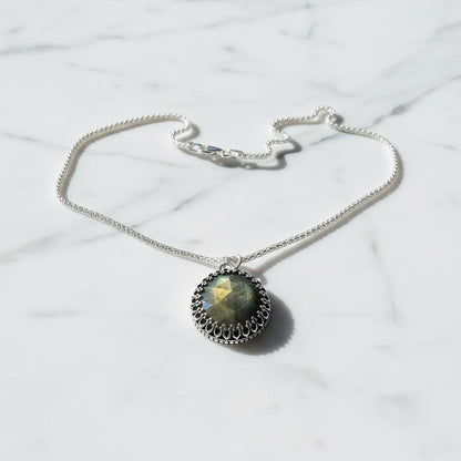 Labradorite Medallion Necklace* Janine Gerade