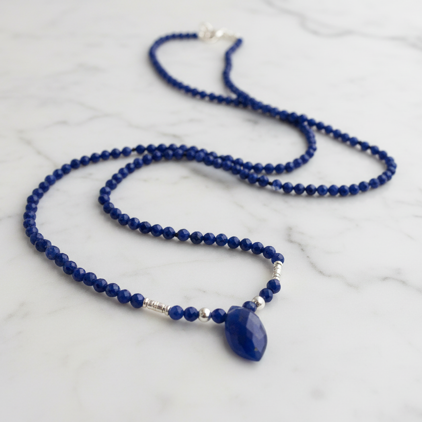 Lapis Beaded Necklace, Gemstone Necklace* Janine Gerade