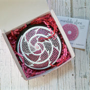 Large Hand Painted Mandala Stone - Pink