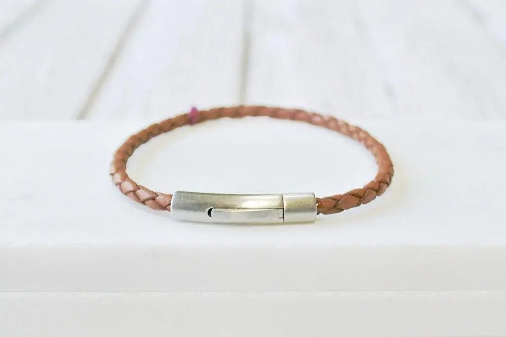 Leather Bangle with Magnet Clasp | Unisex Bracelet - Uni-T