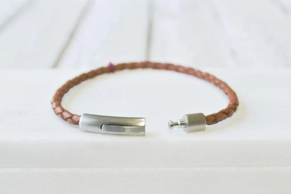 Leather Bangle with Magnet Clasp | Unisex Bracelet - Uni-T