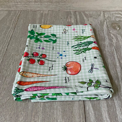 Local Veggies Tea Towel - cotton-linen kitchen towel