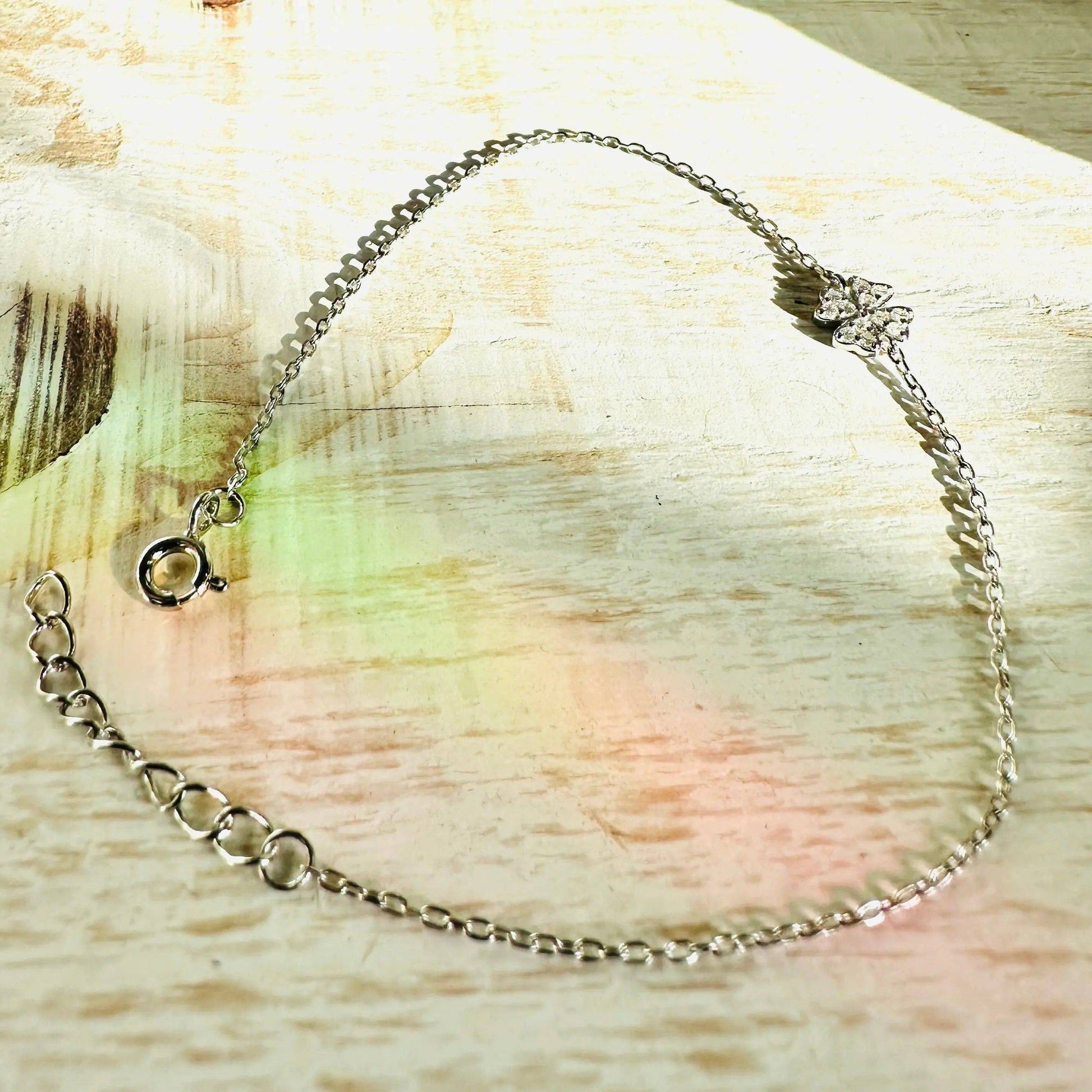 Lucky Clover Silver Chain Bracelet* Janine Gerade