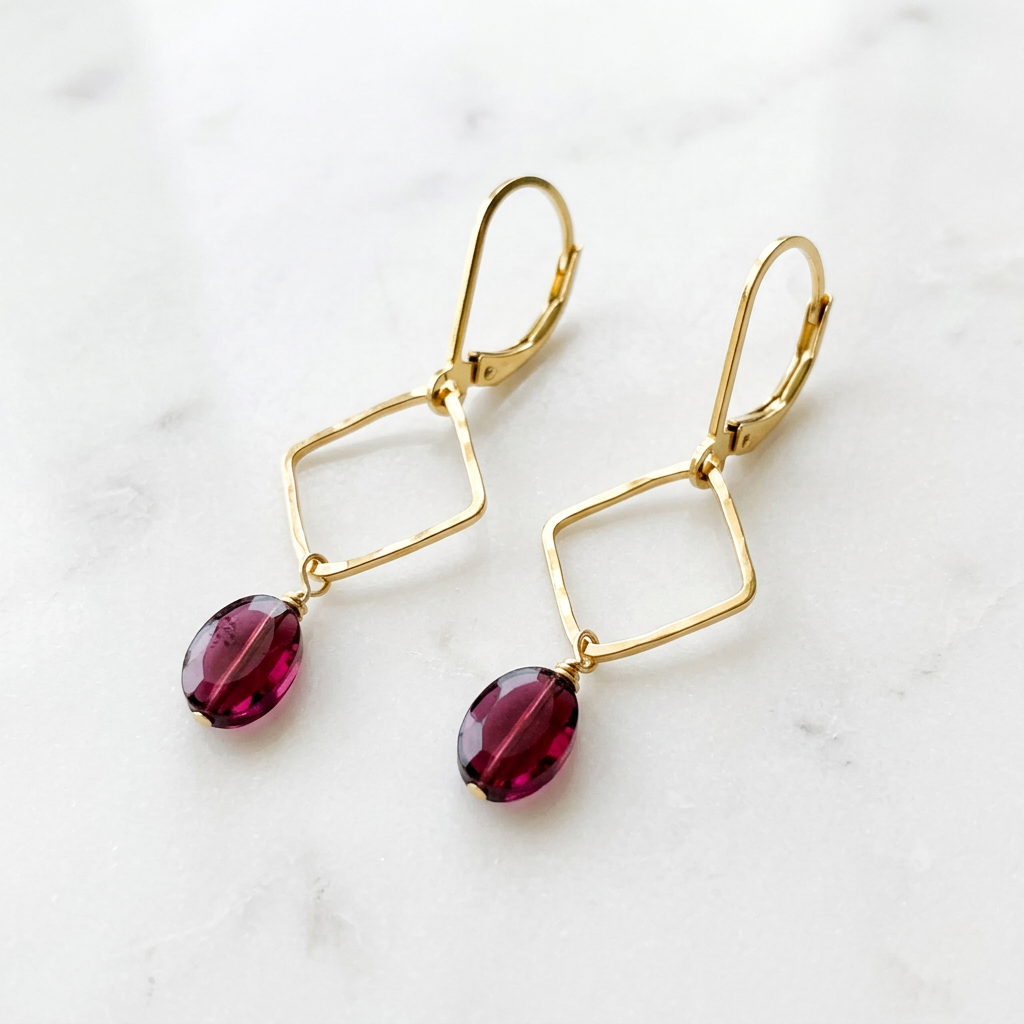Gemstone Marquise Earrings