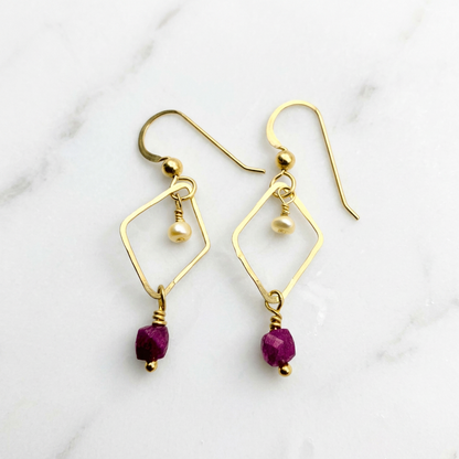 Gemstone Marquise Earrings