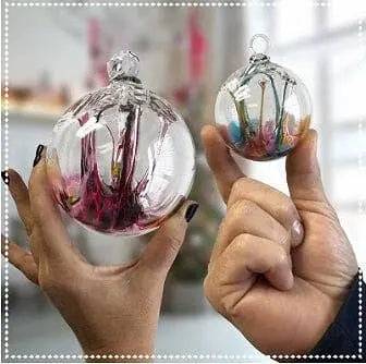 Mini Wish 3" Colorful Hanging Ornament Luke Adams Glass