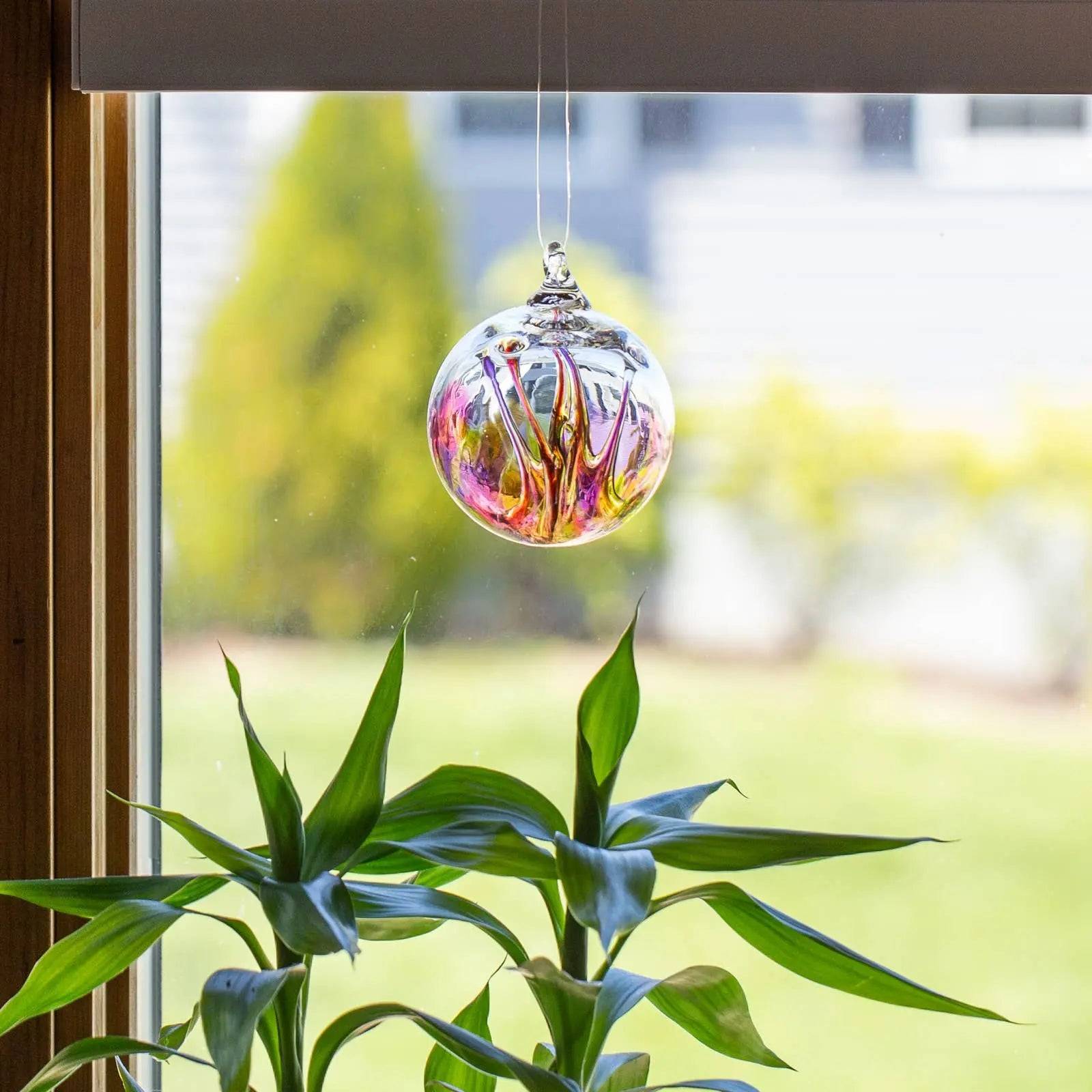 Mini Wish 3" Colorful Hanging Ornament Luke Adams Glass