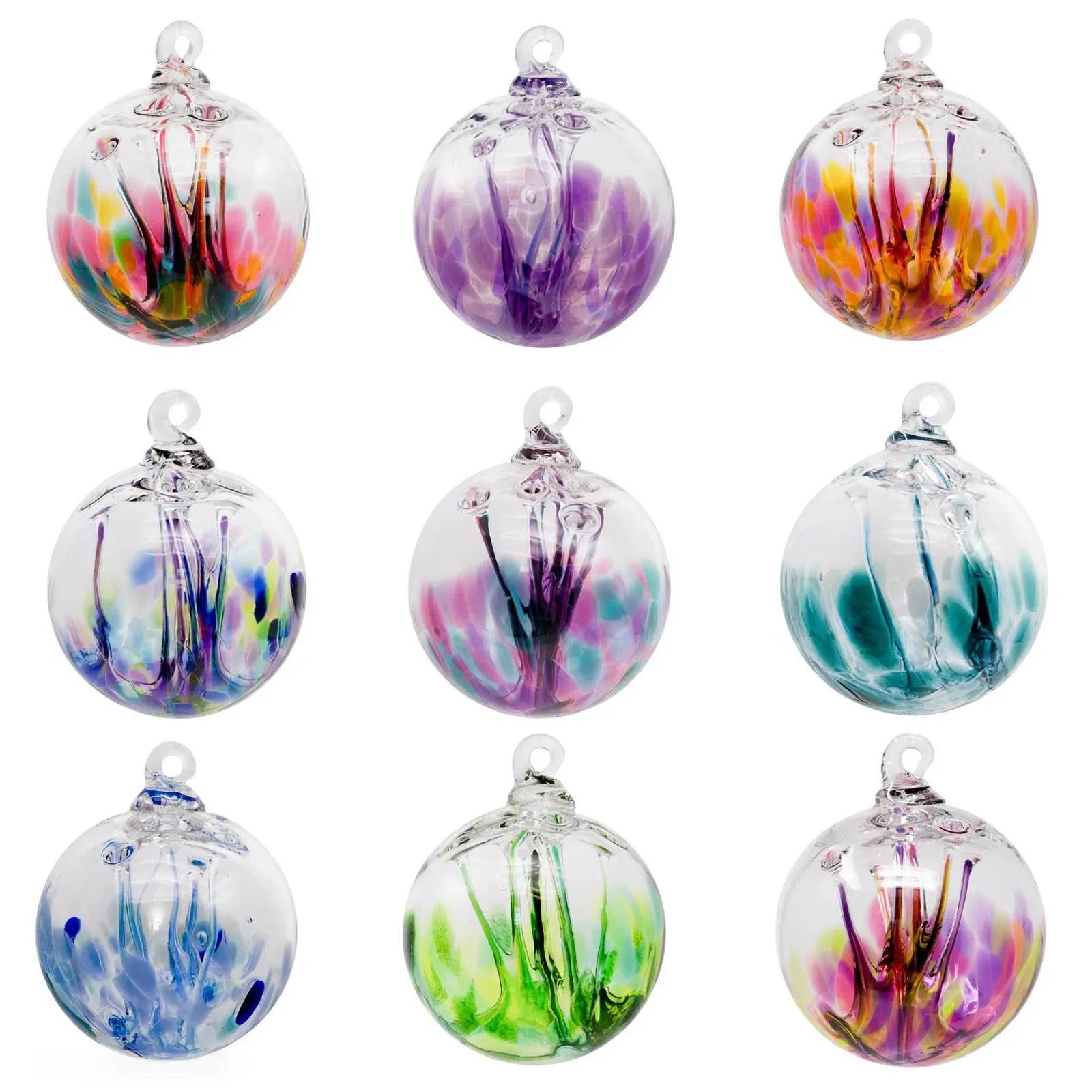 Mini Wish 3" Colorful Hanging Ornament Luke Adams Glass