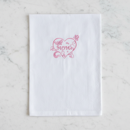 Mom heart Embroidered kitchen towel