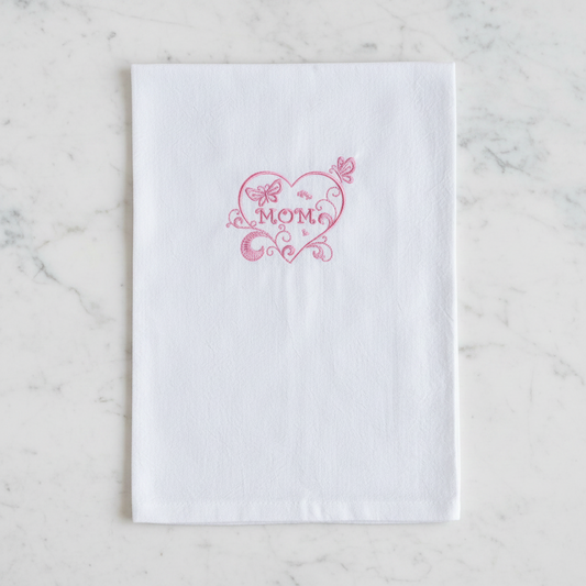 Mom heart Embroidered kitchen towel