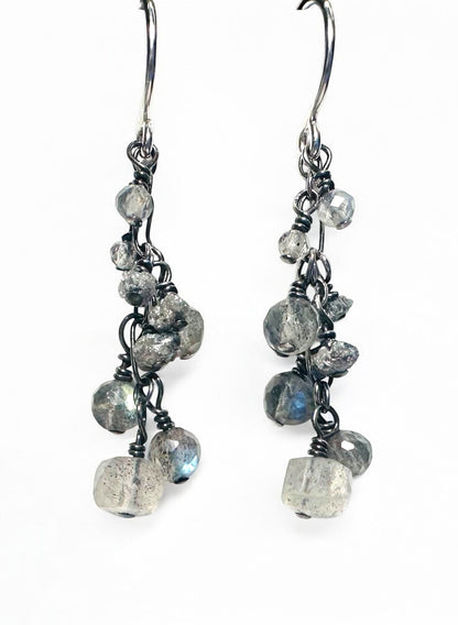 Chain Drop Earrings-moonstone Gemstone*