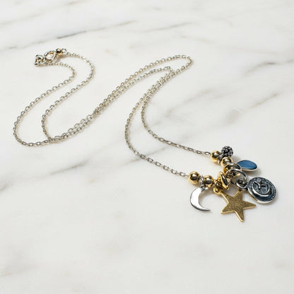 Multi Metal Charm Necklace/Golden Charm Necklace*