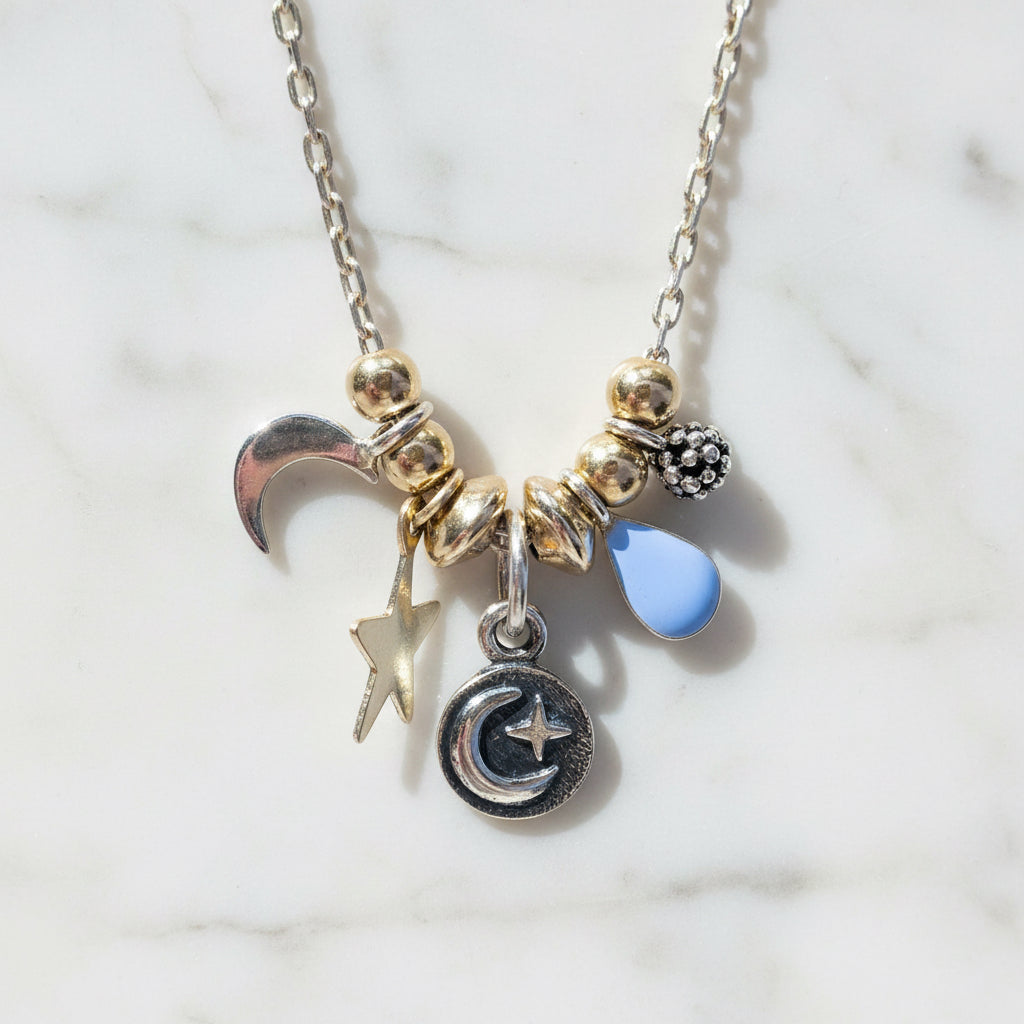 Multi Metal Charm Necklace/Golden Charm Necklace*