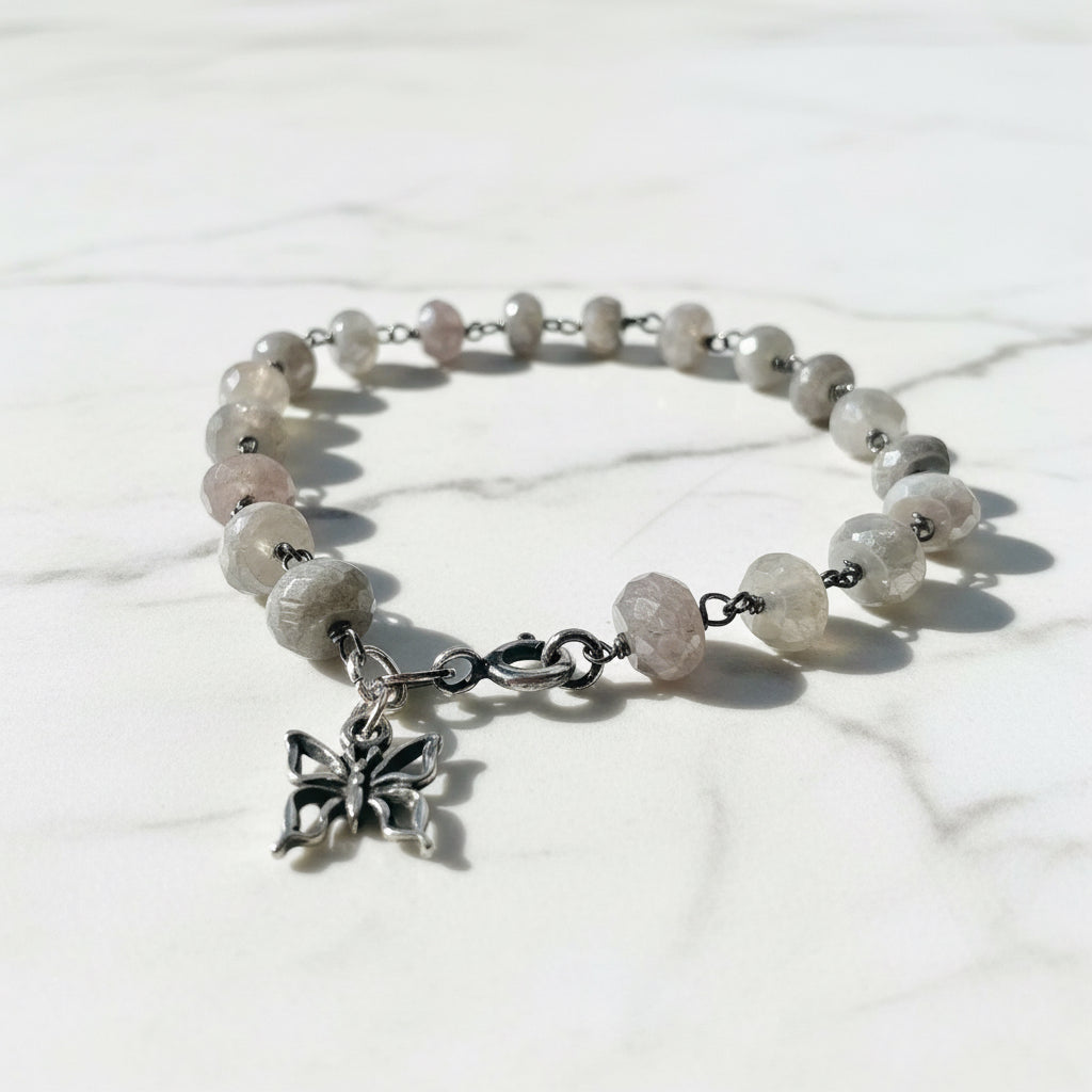 Mystic Grey Moonstone Chain Bracelet* Janine Gerade