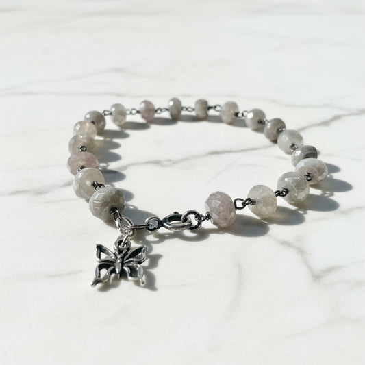 Mystic Grey Moonstone Chain Bracelet* Janine Gerade