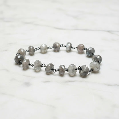 Mystic Grey Moonstone Chain Bracelet* Janine Gerade