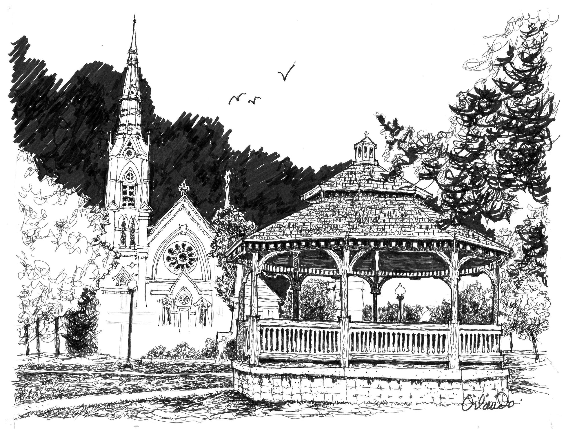 Natick Gazebo Art Print Marianne Orlando
