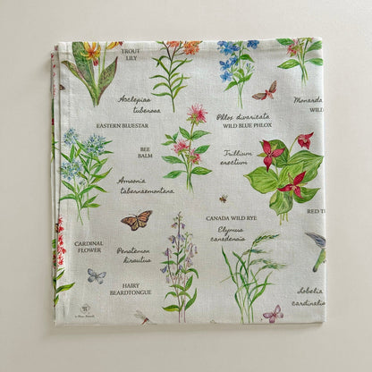 New England Herbarium Fabric Napkin - Reusable Cocktail and Dinner Napkins