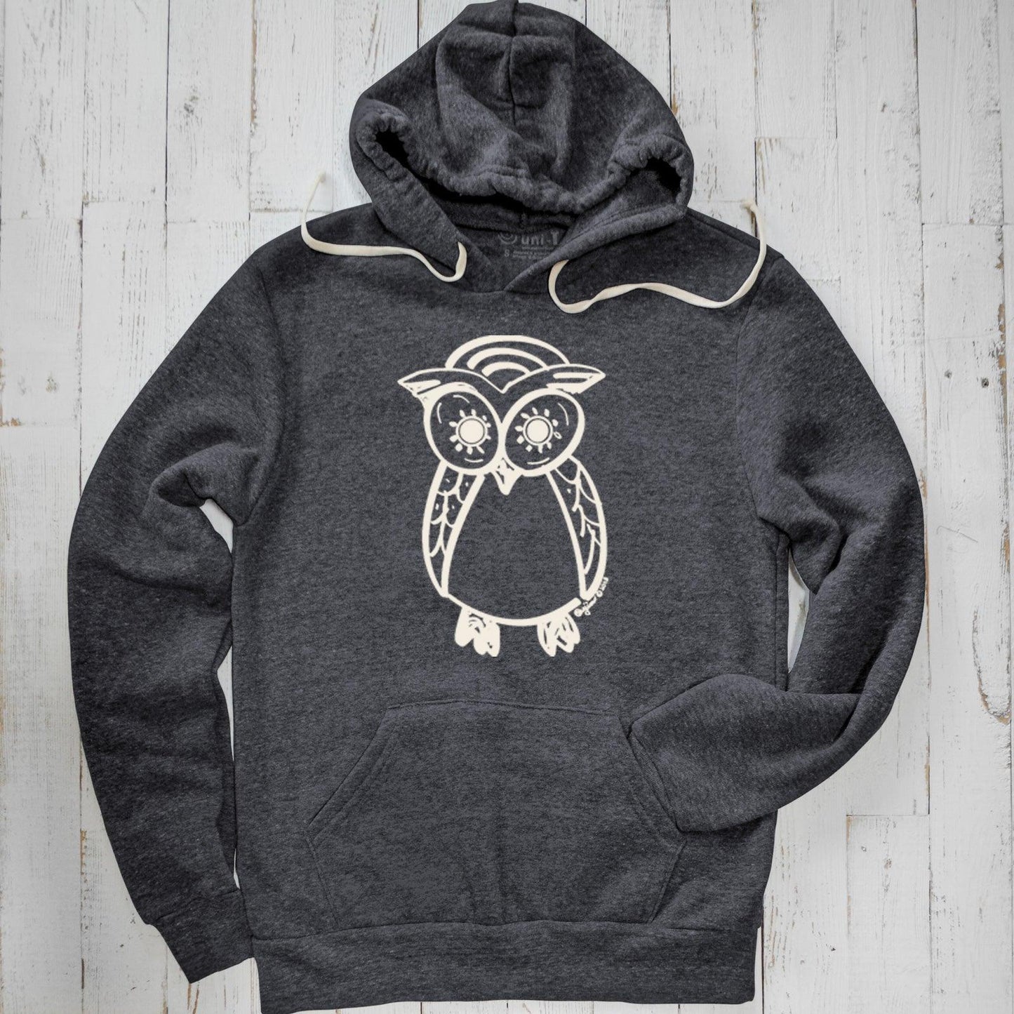 Stylish Unisex Hoodie with Owl Design - Uni-T