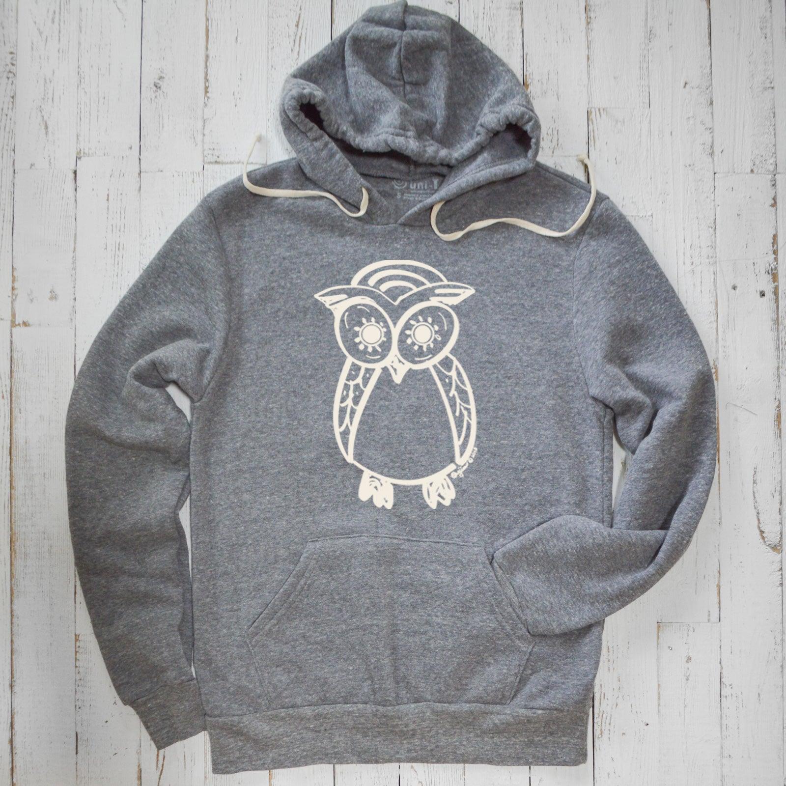 Stylish Unisex Hoodie with Owl Design - Uni-T