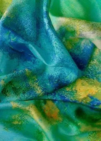 Oblong Silk Scarf - Ocean Glory