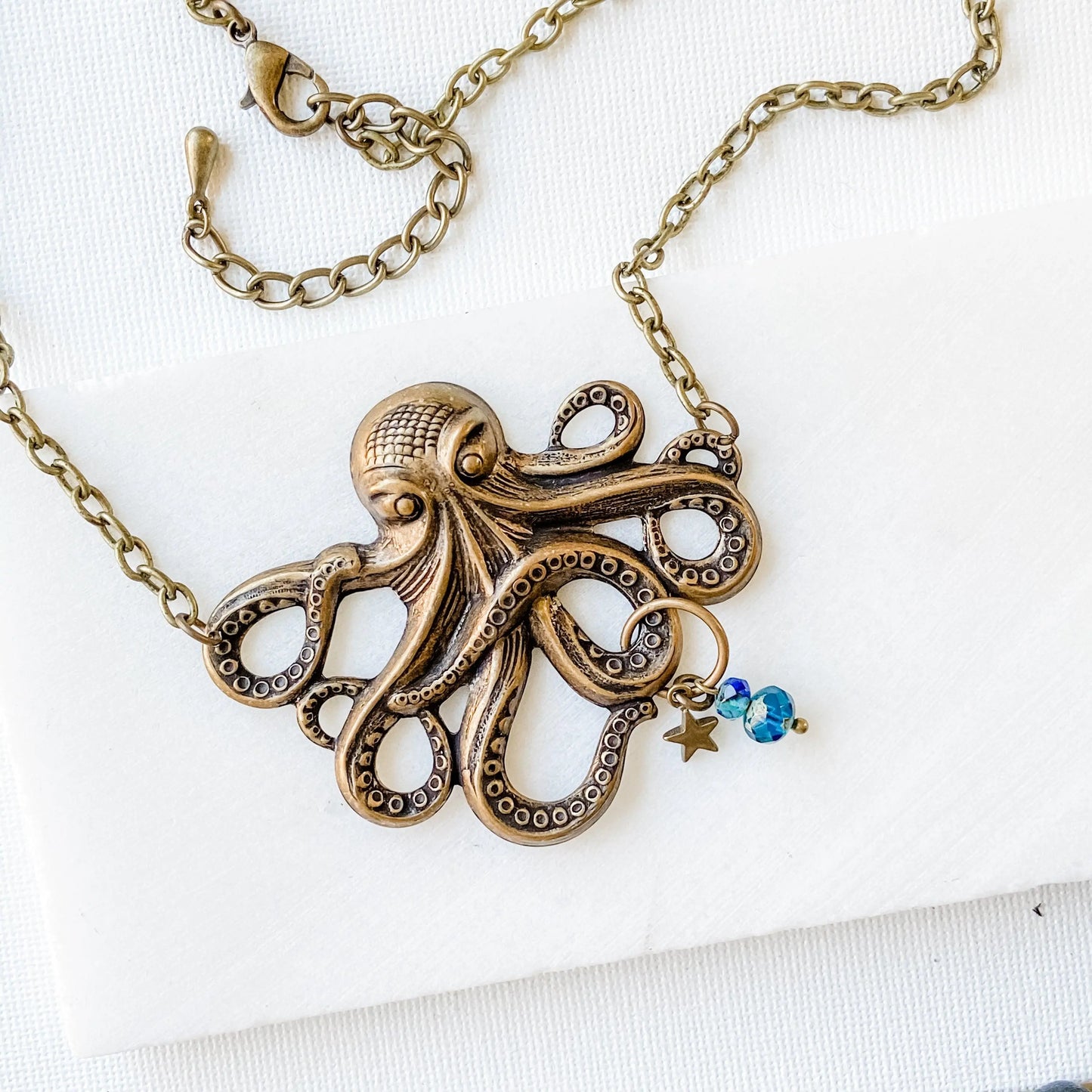 Octopus Necklace, Steampunk Style, Silver or Bronze Finish - Uni-T