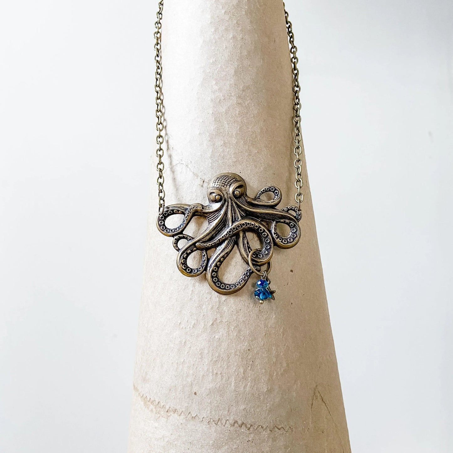 Octopus Necklace, Steampunk Style, Silver or Bronze Finish - Uni-T