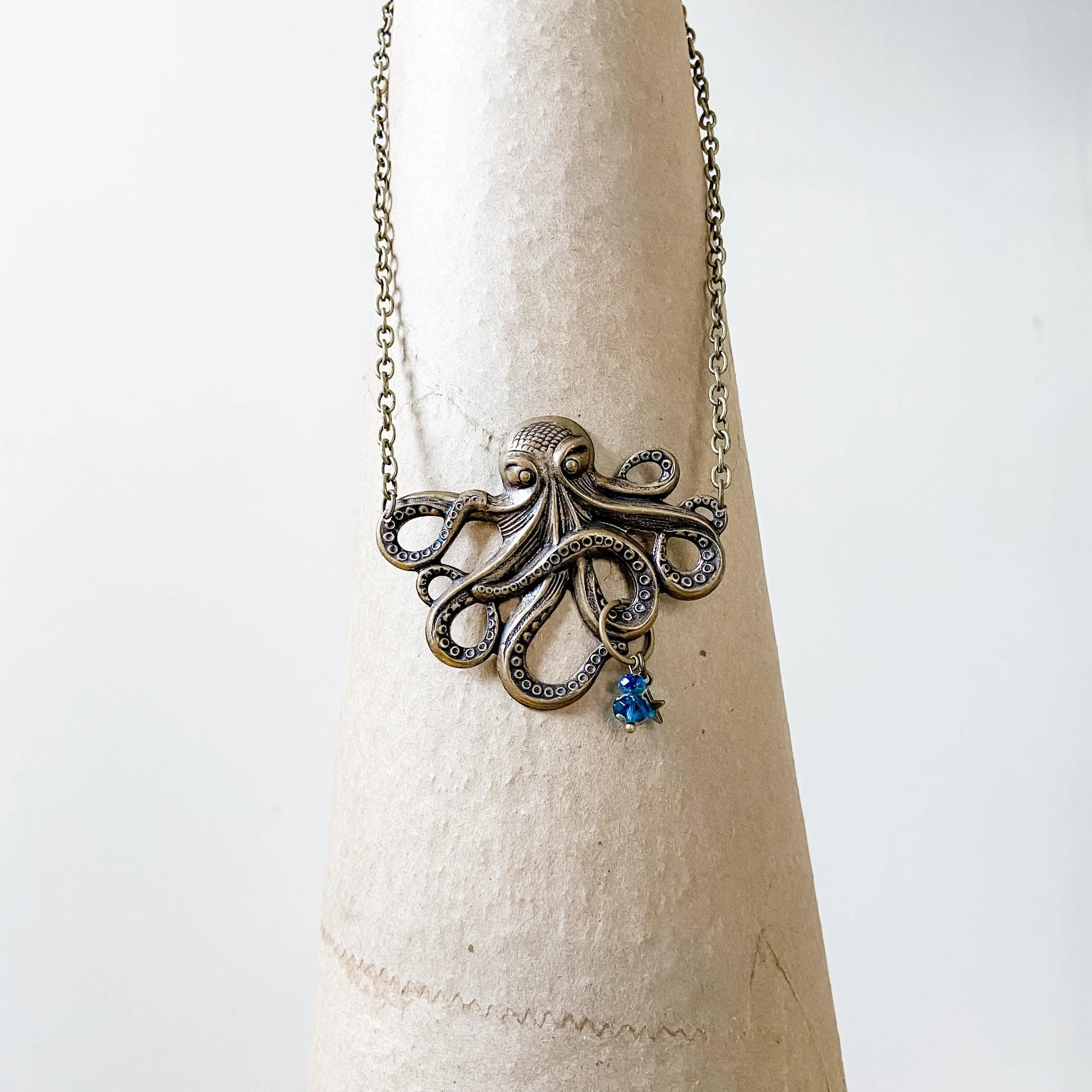 Octopus Necklace, Steampunk Style, Silver or Bronze Finish - Uni-T