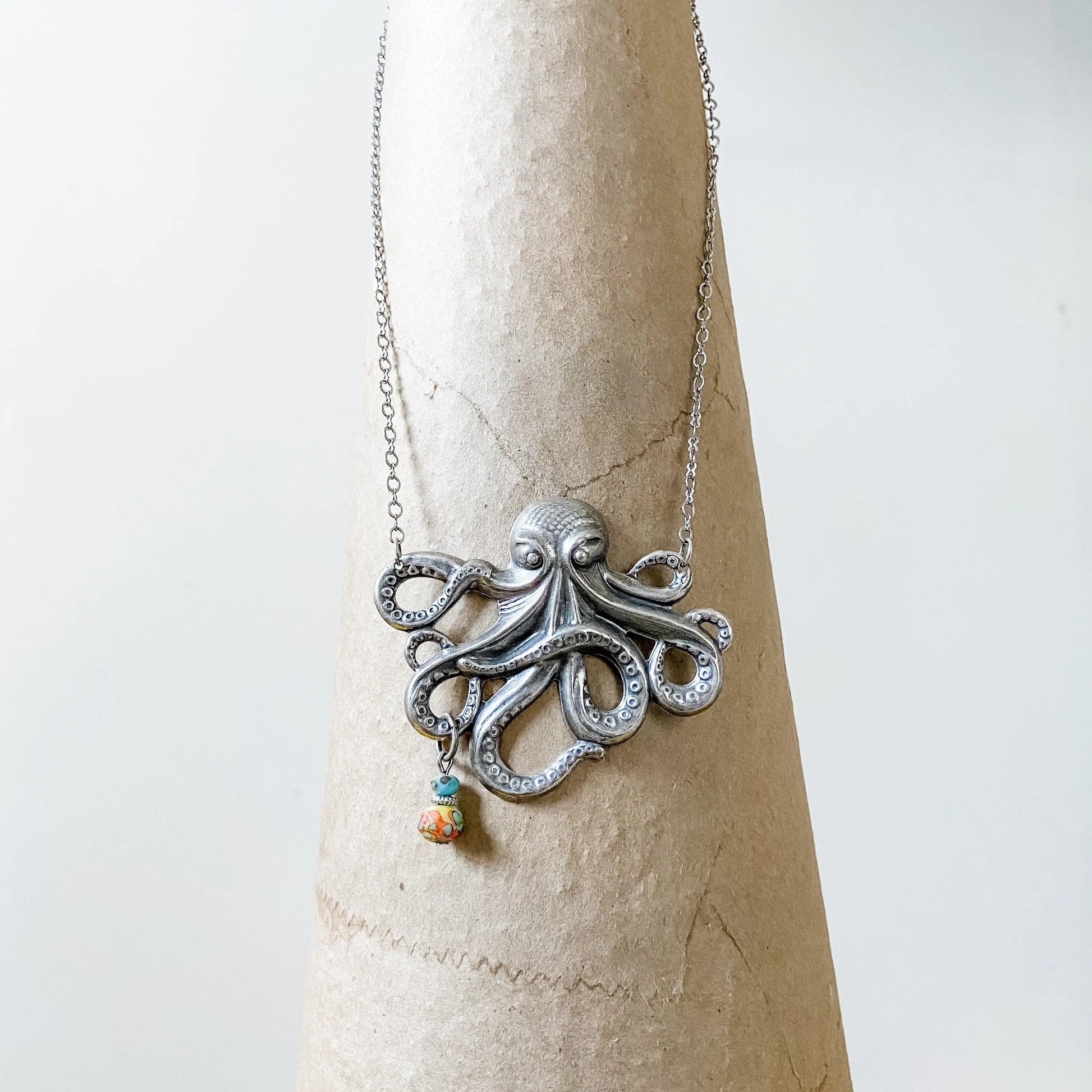 Octopus Necklace, Steampunk Style, Silver or Bronze Finish - Uni-T