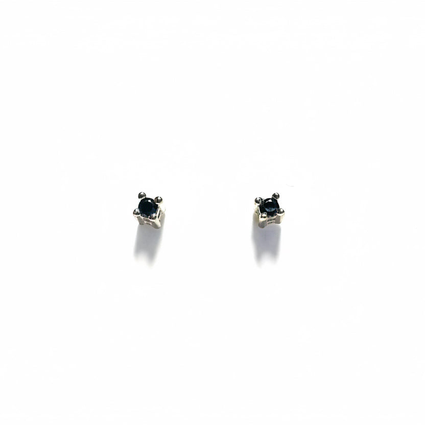 Jewelry design tag with black gemstone earrings
