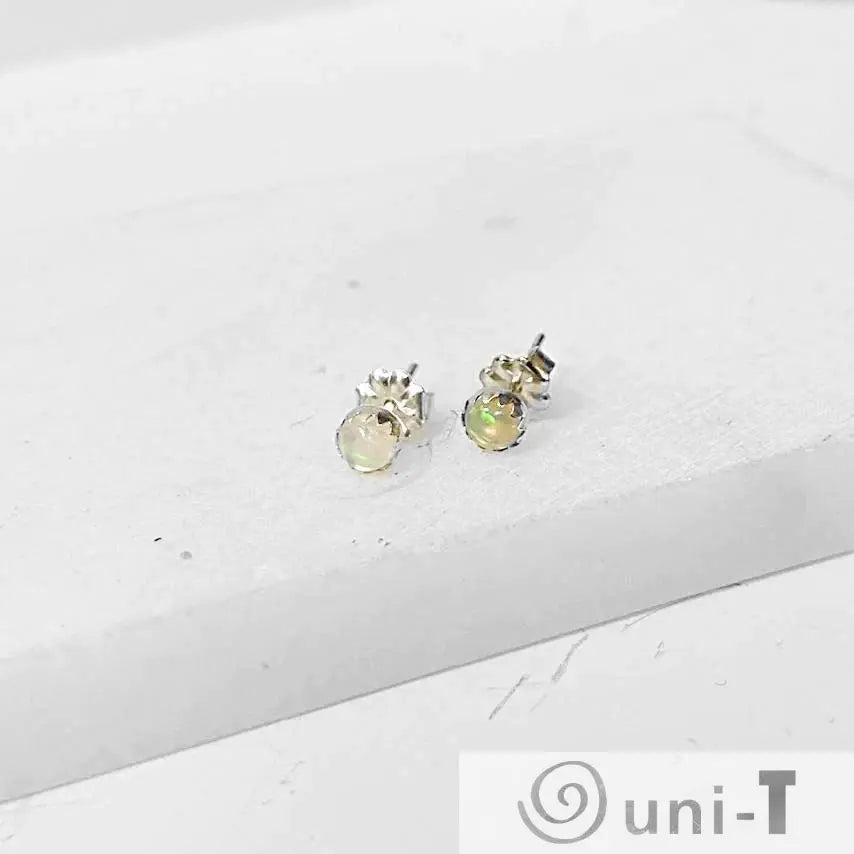 Opal Stud Earrings, Birthday Gemstone - October Janine Gerade