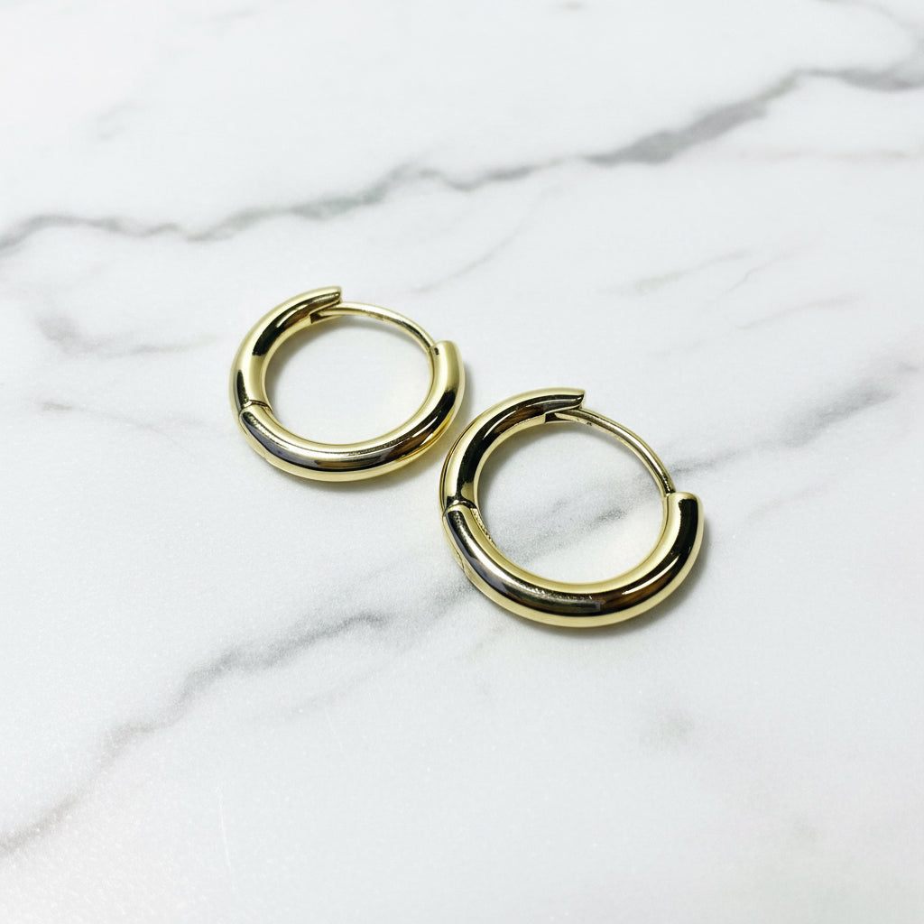 Gold Huggie Hinge Hoops