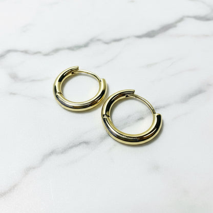 Gold Huggie Hinge Hoops
