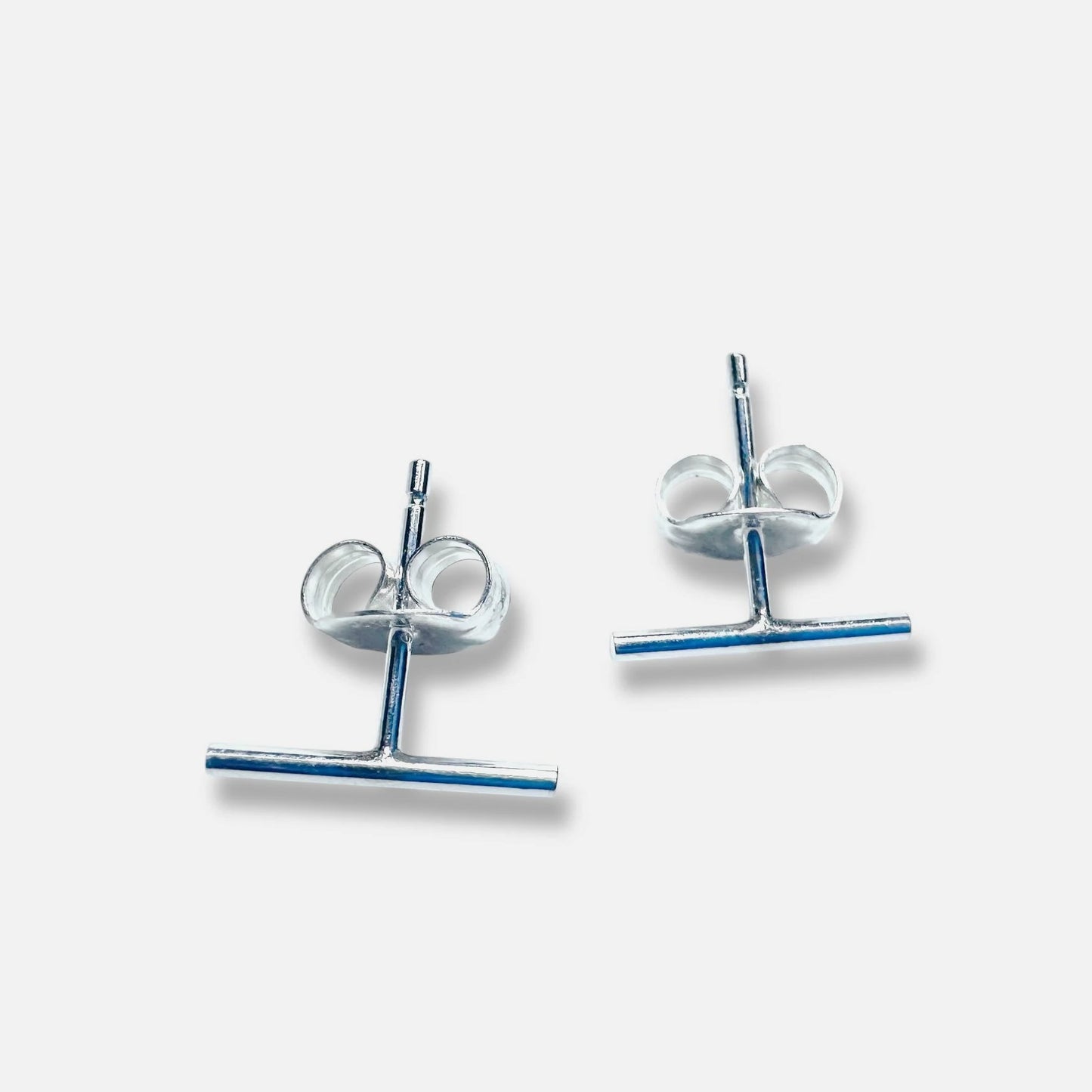 Silver bar stud earrings for jewelry