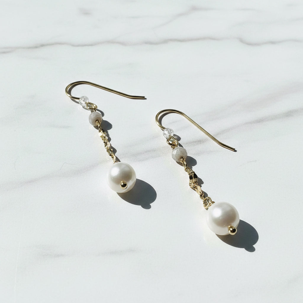 Pearl Drop Earrings, Gold Filled Earrings Janine Gerade