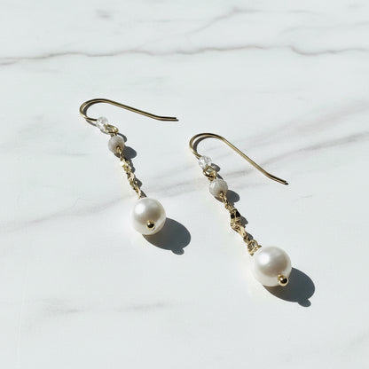 Pearl Drop Earrings, Gold Filled Earrings Janine Gerade